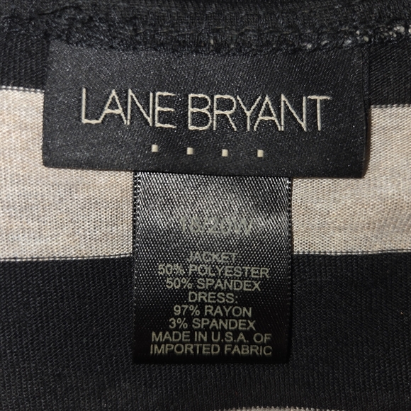 Lane Bryant Black & Beige Striped Open Front Drape Cardigan Size 18/20W - Picture 4 of 5